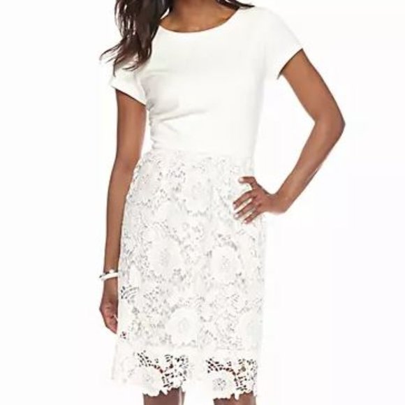 Ronni Nicole white lace overlay dress - Picture 1 of 11